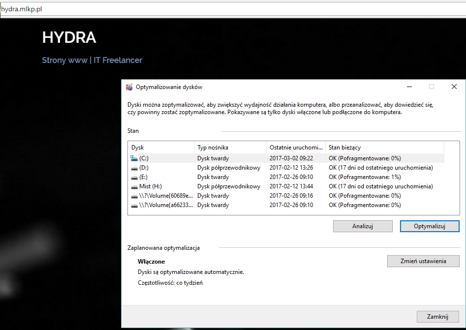 Defragmentacja w Windows 10