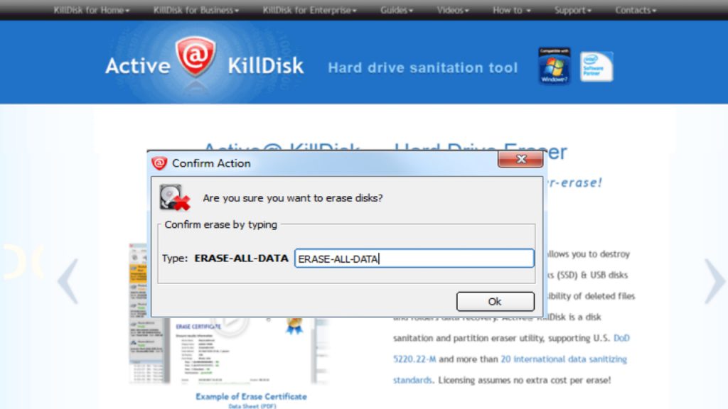 KillDisk Trwałe usuwanie danych z dysku twardego